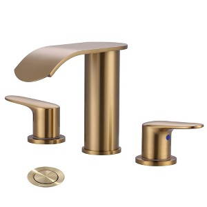 WOWOW 8 in. Widespread Double Handle Waterfall Bathroom Faucet - 1 of 4