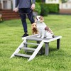 PawHut Wooden Dog Training Place Board, Dog Training Platform with Ladder for Small and Medium Dogs, Pet Agility System for Indoor Outdoor, Gray - 3 of 4