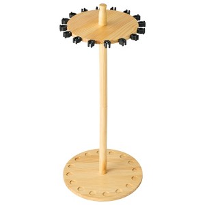 VEVOR Fishing Rod Holders for 16 Fishing Poles, Wood Round Fishing Rods Rack for Garage Organization and Storage,Beige - 1 of 4