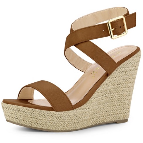 Espadrille Wedges - Brown