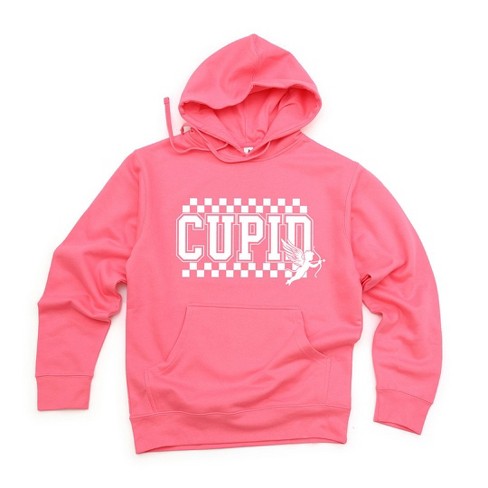 Simply Sage Market Women's Graphic Hoodie Cupid Varsity Checkered - XL -  NeonPink