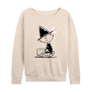 Women's - Peanuts - Sally Witch Lightweight French Terry Wide Neck Long Sleeve Shirt - 1 of 4