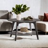 2-Tier Round Coffee Table with Storage, 31.5 Inch Mid-Century Modern Center Table with Tapered Legs - 2 of 4