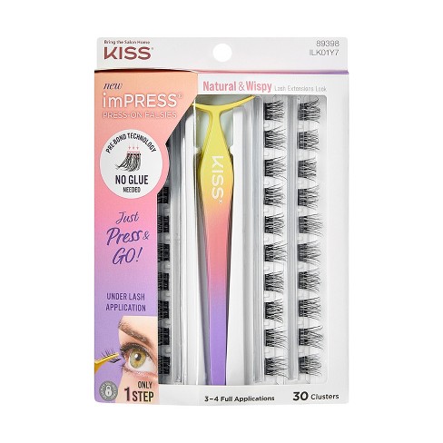 Kiss Impress Press-on Falsies No-glue False Eyelash Clusters Kit 