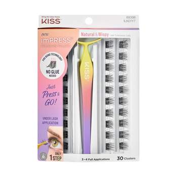 KISS Products imPRESS Press-On Falsies Eyelash Clusters Kit - Natural & Wispy - 31ct