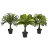 Nearly Natural Areca, Fountain & Banana Palm Artificial Trees (Set of 3) - image 2 of 4