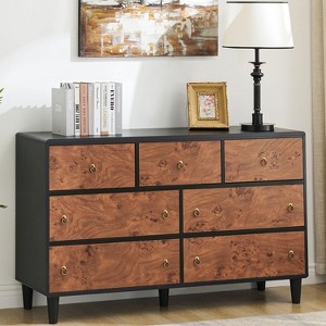 Zstar Modern Chest of Drawers, Drawers Dresser with Large Storage Unit for Bedroom, Living Room, Hallway, Natural Oak - 1 of 4