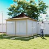 Aghana Digitals Brown 12x12ft Pop Up Canopy Tent with Mesh Screens, UPF50+ Sun Protection & - 2 of 4