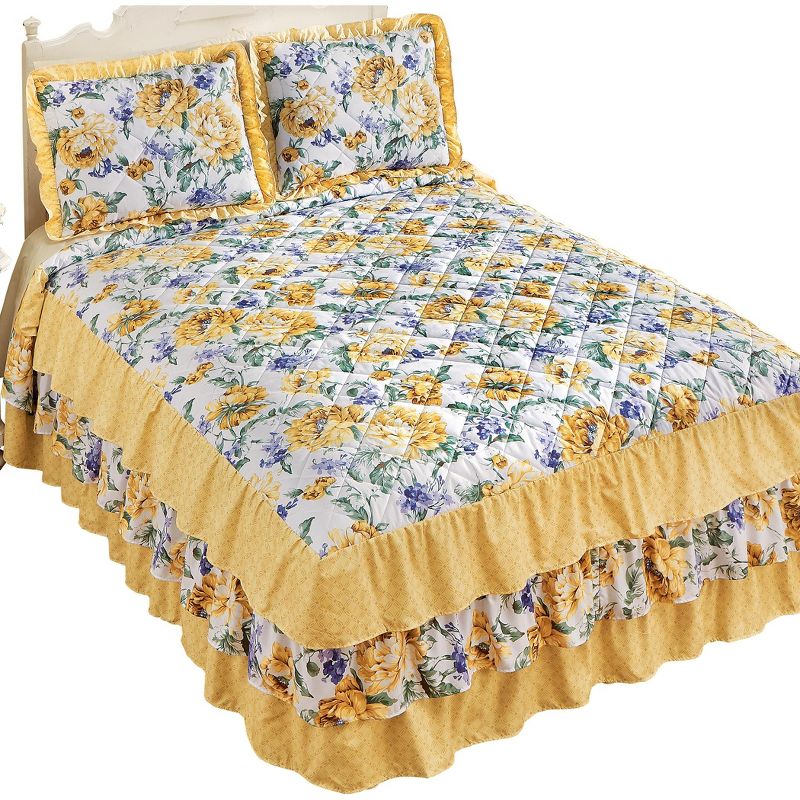 Collections Etc Hannah Triple Ruffle Bedspread, 1 of 4