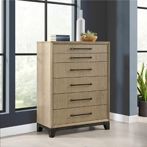 ORRD  6-Drawer Dresser Caramel Cocoa Finish - Modern Tall Chest with Metal Glides for Bedroom Storage Organization - 1 of 4