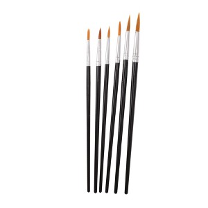 Unique Bargains Pointed Tip Brush for Watercolor Nylon Metal Plastic 6 Pcs - 1 of 3