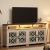GustoWave 70.9" Farmhouse TV Stand, Entertainment Center with Glass Door & LED Lights for Living Room, Bedroom - 2 of 4