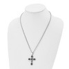 Black Bow Jewelry Stainless Steel Antiqued Ornate Cross Necklace, 22 Inch - 3 of 4