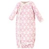 Touched by Nature Baby Girl Organic Cotton Side-Closure Snap Long-Sleeve Gowns 3pk, Bird, Preemie - 2 of 4