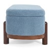 Christopher Knight Home Leroy Modern Upholstered Storage Oval Ottoman with Solid Wood Legs - 4 of 4