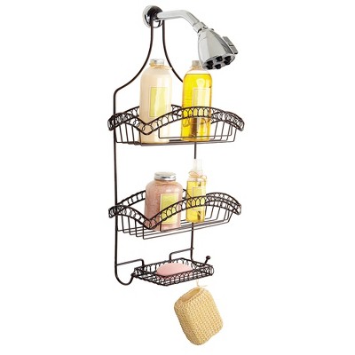 4 Tier Tension Corner Shower Caddy Bronze - Bath Bliss : Target