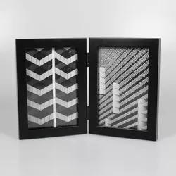Thin Hinged Frame Holds 2 (4" x 6") Photos Frame Black - Room Essentials™