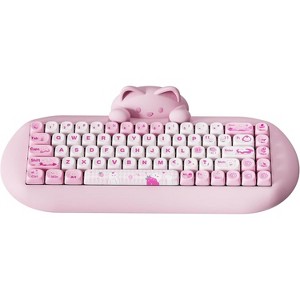 YUNZII C68 Panda Mechanical Gaming Keyboard, 68 Keys Cute Keyboard with PBT Keycaps, RGB Backlit, Hot Swappable Creamy Keyboard - 1 of 4