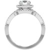 Pompeii3 1 1/2Ct Diamond & Moissanite Halo Engagement Ring in 10k Gold - 3 of 4