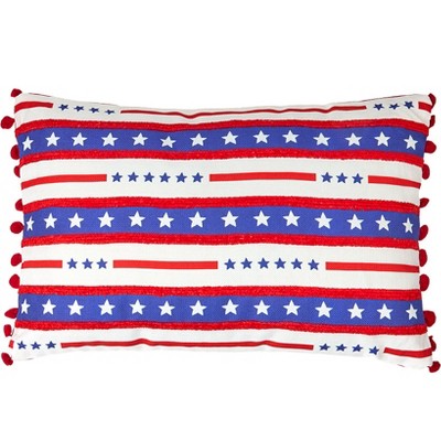 The Lakeside Collection Americana Embroidered Throw Pillow