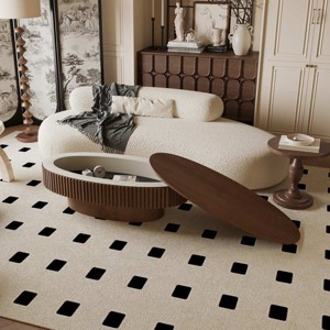 47'' Oval Solid Wood Veneer Coffee Table,Modern MDF Wood Coffee Table for Apartment Bedroom,Accent Tea Table for Living Room Office-Coolbibila - 1 of 4