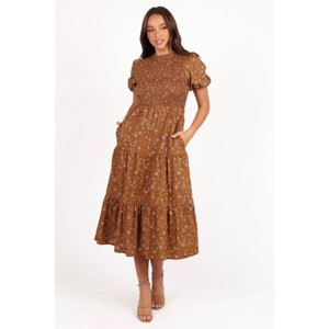 Naura Shirred Tiered Midi Dress - 1 of 4