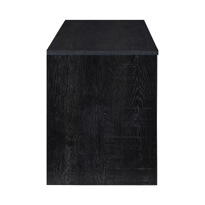 59" Black Oak Farmhouse TV Stand with Sliding Barn Doors