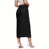 Women's Stretch Denim Maxi Skirt - Long for Office & Casual Wear Jet Black - 3 of 4