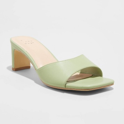 Lime green mule discount heels