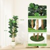 Artificial Fiddle Leaf Fig Tree, Realistic Fake Plant with Wood Trunk & Lifelike Leaves, Indoor Faux Tree in White Planter for Home Decor, Green - 2 of 4