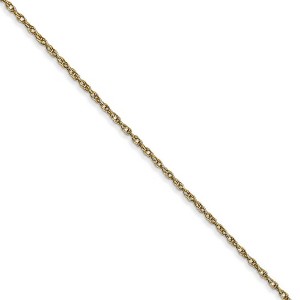 Black Bow Jewelry 0.95mm, 10k Yellow Gold, Cable Rope Chain Necklace - 1 of 4