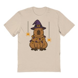 Rerun Island Men Witch Capybara Illustration Short Sleeve Graphic Cotton T-Shirt - 1 of 4