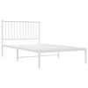 vidaXL White Metal Twin Bed Frame with Headboard, Heavy-Duty, Under-Bed Storage, No Mattress - 2 of 4