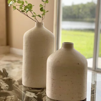 user image by FTS, Distressed Ceramic Vase Natural White - Hearth & Hand™ with Magnolia