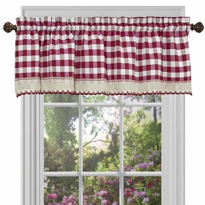 GoodGram Country Farmhouse Plaid Rod Pocket Window Valance Treatment - 1 of 3