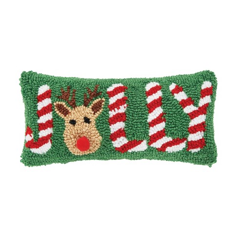 C&f Home Jolly Deer Hooked Throw Pillow : Target