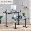 SinCiDo Height Adjustable Electric Standing Desk with Charging Station, 60" Sit Stand Up Computer Home Office Desk with LED Lights, Dark Rustic Oak - 3 of 4