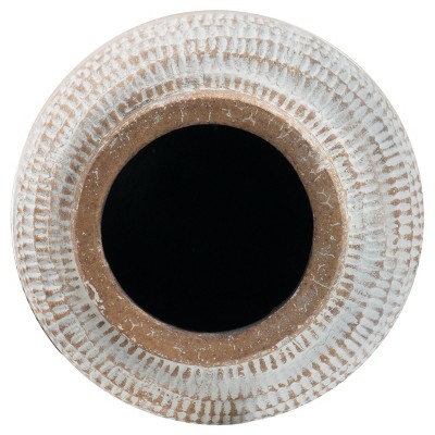 Brio 8.46" Antique Brown Glazed Terracotta Planter with Whitewashed Finish