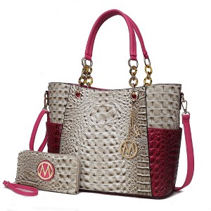MKF Collection Merlina Faux Crocodile-Embossed Women’s Tote Bag & matching Wallet by Mia K - 1 of 4