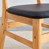 GlasFlength Accent Chairs Modern Curved Back Dining Chair PU Cushion Seating Artistic Design For Living Spaces, Beige, 17.7"*17.3"*31" - 4 of 4