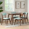 GDFStudio Leora Mid-Century Modern Wood Fabric Upholstered 5 Piece Dining Set - 2 of 4