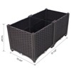 VisioGear Self-Watering Planter Box, Deep Raised Garden Bed Plastic Planter Boxes for Vegetables, Flowers and Succulents, Brown, 31.5"*15.7"*14.7" - 3 of 4