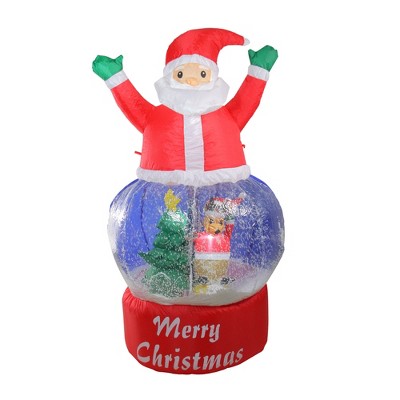 Northlight 57" Pre-Lit Red and Blue Inflatable Santa Claus Snow Globe Outdoor Christmas Yard Decor