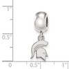Black Bow Jewelry Sterling Silver Michigan State Spartans NCAA Bead Charm - 3 of 4