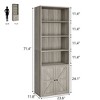 Whizmax Bookcase with Doors Industrial Bookshelf, Farmhouse Bookcases Wooden 6 Shelf Bookshelvels for Bedroom, Living Room, Home Office - 2 of 4