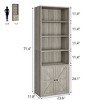 Whizmax Bookcase with Doors Industrial Bookshelf, Farmhouse Bookcases Wooden 6 Shelf Bookshelvels for Bedroom, Living Room, Home Office - image 2 of 4