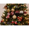 Red & Gold Shatterproof Christmas Baubles with Hanging Strings, 2.36 Inch Glitter Ornaments for Holiday Decor - 2 of 4