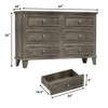 6 Drawer Dresser, Wooden Storage Chest of Drawers with Exquisite Metal Handles, Large Wide Dresser TV Stand - 2 of 4