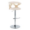 LumiSource Set of 2 Gardenia Adjustable Barstools Chrome Metal/Natural Wood/Cream PU - 2 of 4