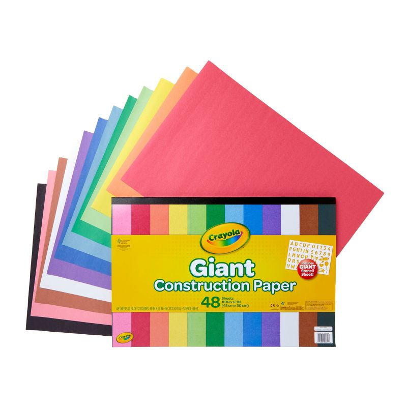 Crayola 48-Sheet Giant Construction Paper with Stencil 12-Color, 2 of 4